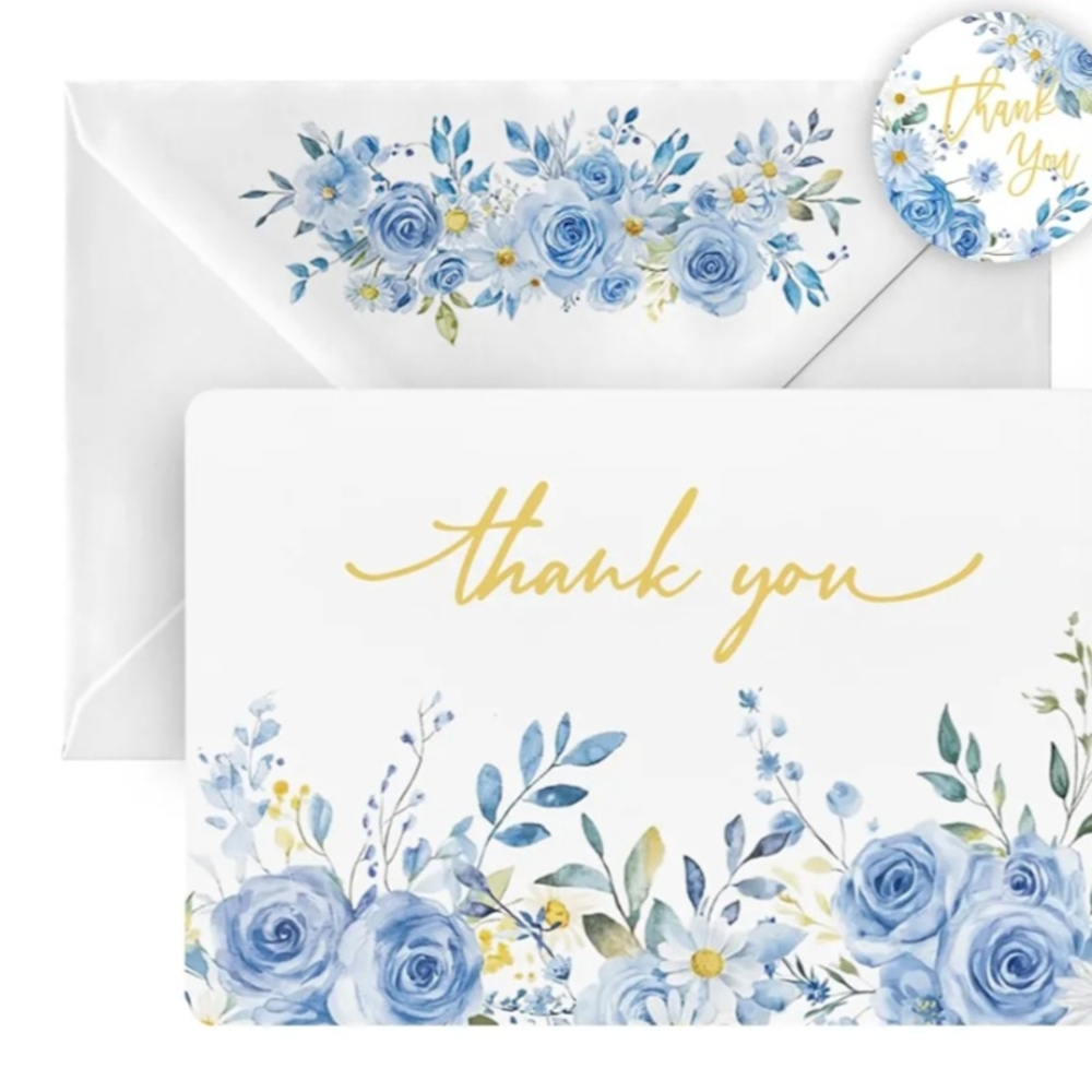 50 Thank You Cards & Stickers bundle shipping supplies notes